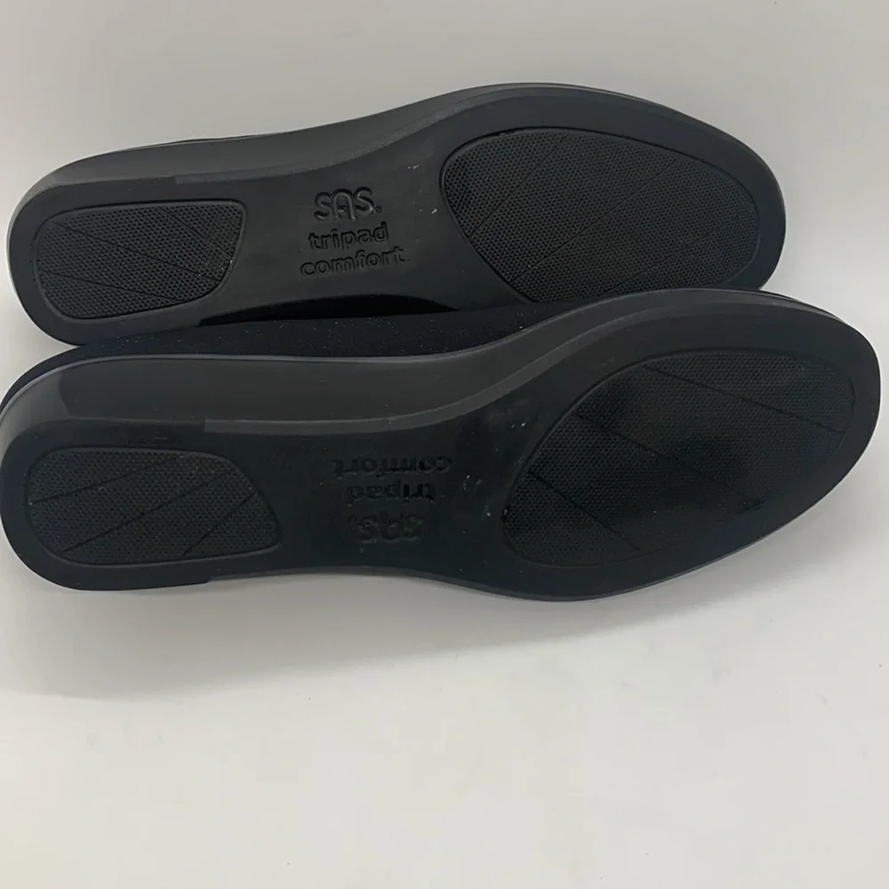 SAS Bliss Slip-On Wedge Shoe Black 9 1/2 Lightweight Comfort Business Casual
